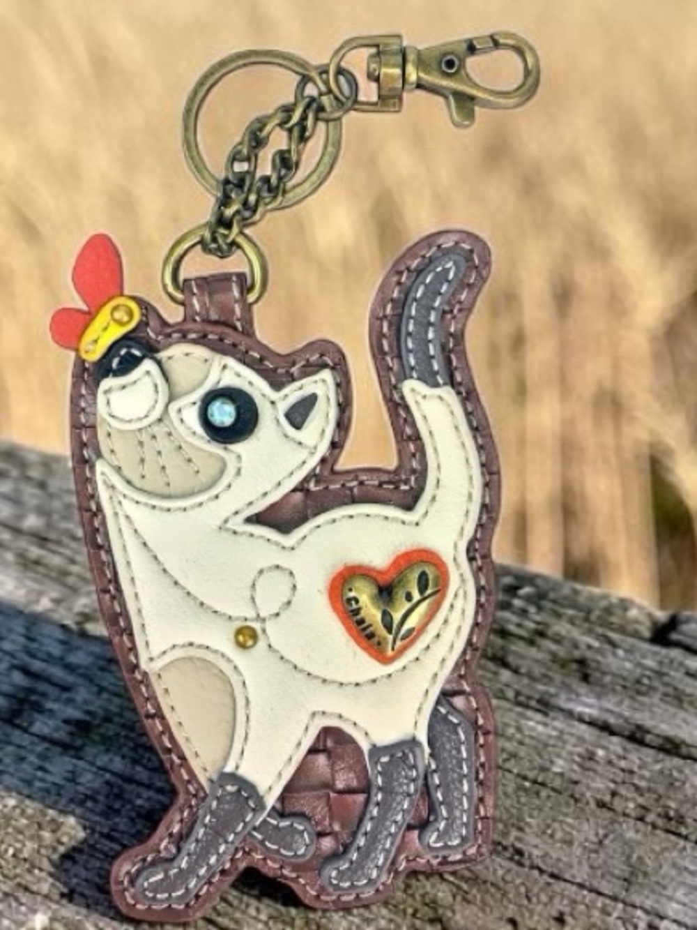 CHALA slim cat coin pouch, keychain key fob bag, charm aristocrats NWT - Picture 7 of 12